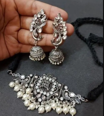 Mad Over Fashion White Stone Work Set