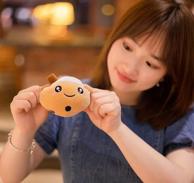 Cute Bubble Tea Plush Toy Pendant Keychain