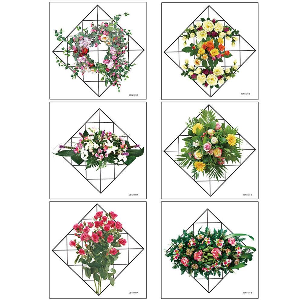 Home Wall Art Grid Flower Pattern Sticker Office Decals The Flowers