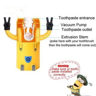 MINION Toothbrush Holder with Automatic Toothpaste Dispenser