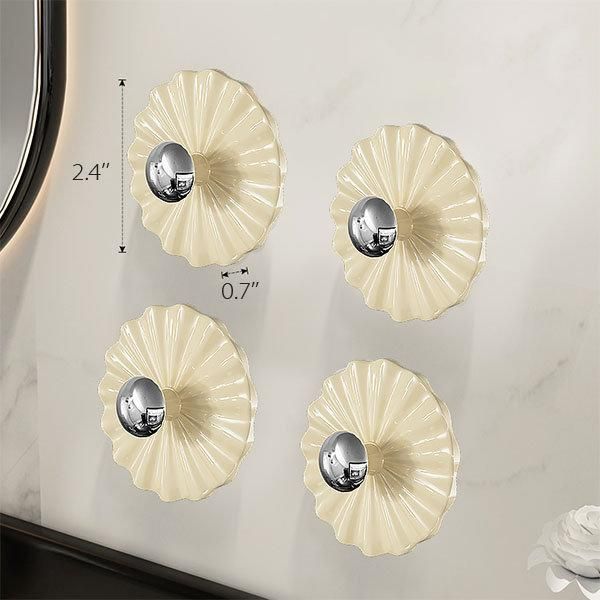 Petal Shaped Adhesive Wall Hooks (5Pcs)