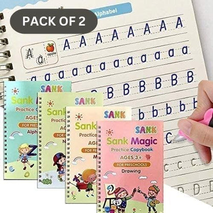 Magic Book Set of 2 ( 8 Book + 20 Refill+2 Pen+2 Grip)