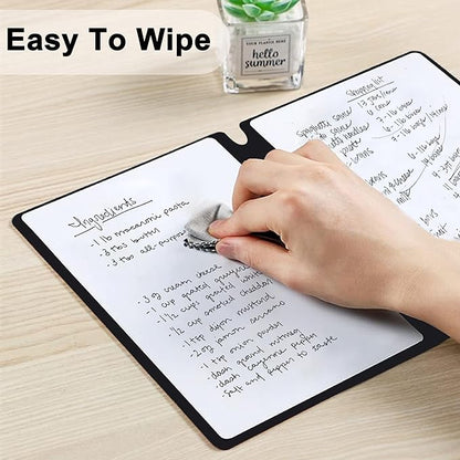 Mini Whiteboard Notepad (1 Book+ 3 Pens + Cleaning Cloth)