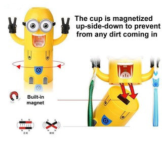 MINION Toothbrush Holder with Automatic Toothpaste Dispenser