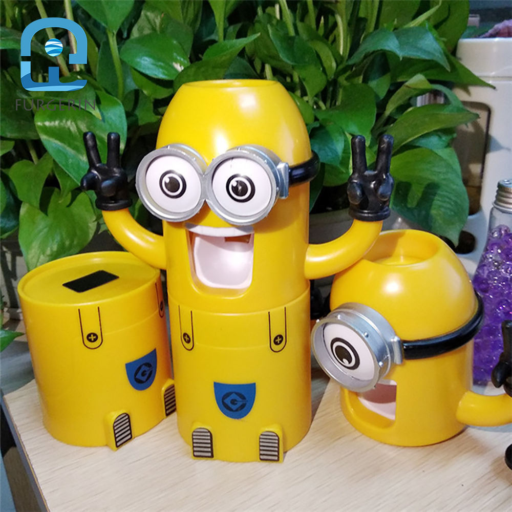 MINION Toothbrush Holder with Automatic Toothpaste Dispenser