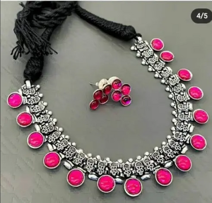 BJS Oxidised Artificial Stones Jewellery Set for Women