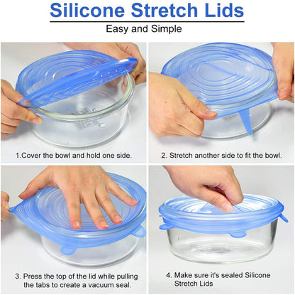 Microwave Safe Stretch Lids (Pack of 6)