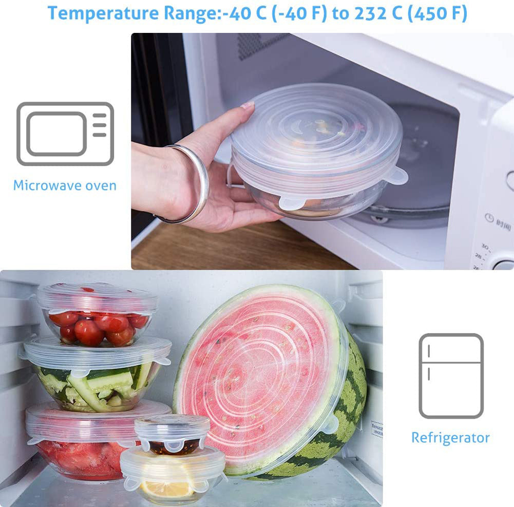 Microwave Safe Stretch Lids (Pack of 6)