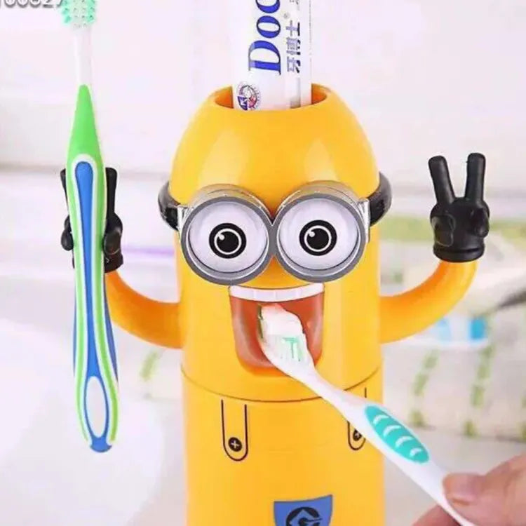 MINION Toothbrush Holder with Automatic Toothpaste Dispenser