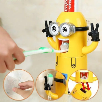 MINION Toothbrush Holder with Automatic Toothpaste Dispenser