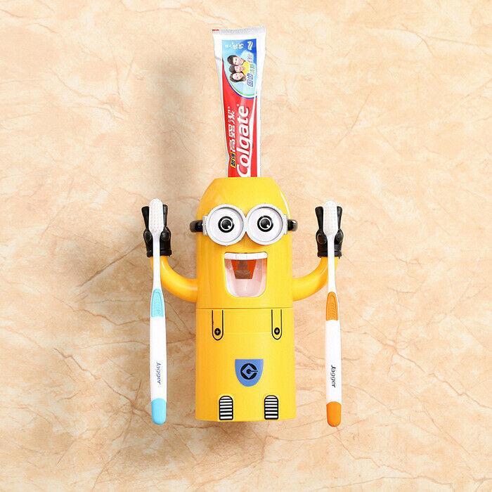 MINION Toothbrush Holder with Automatic Toothpaste Dispenser